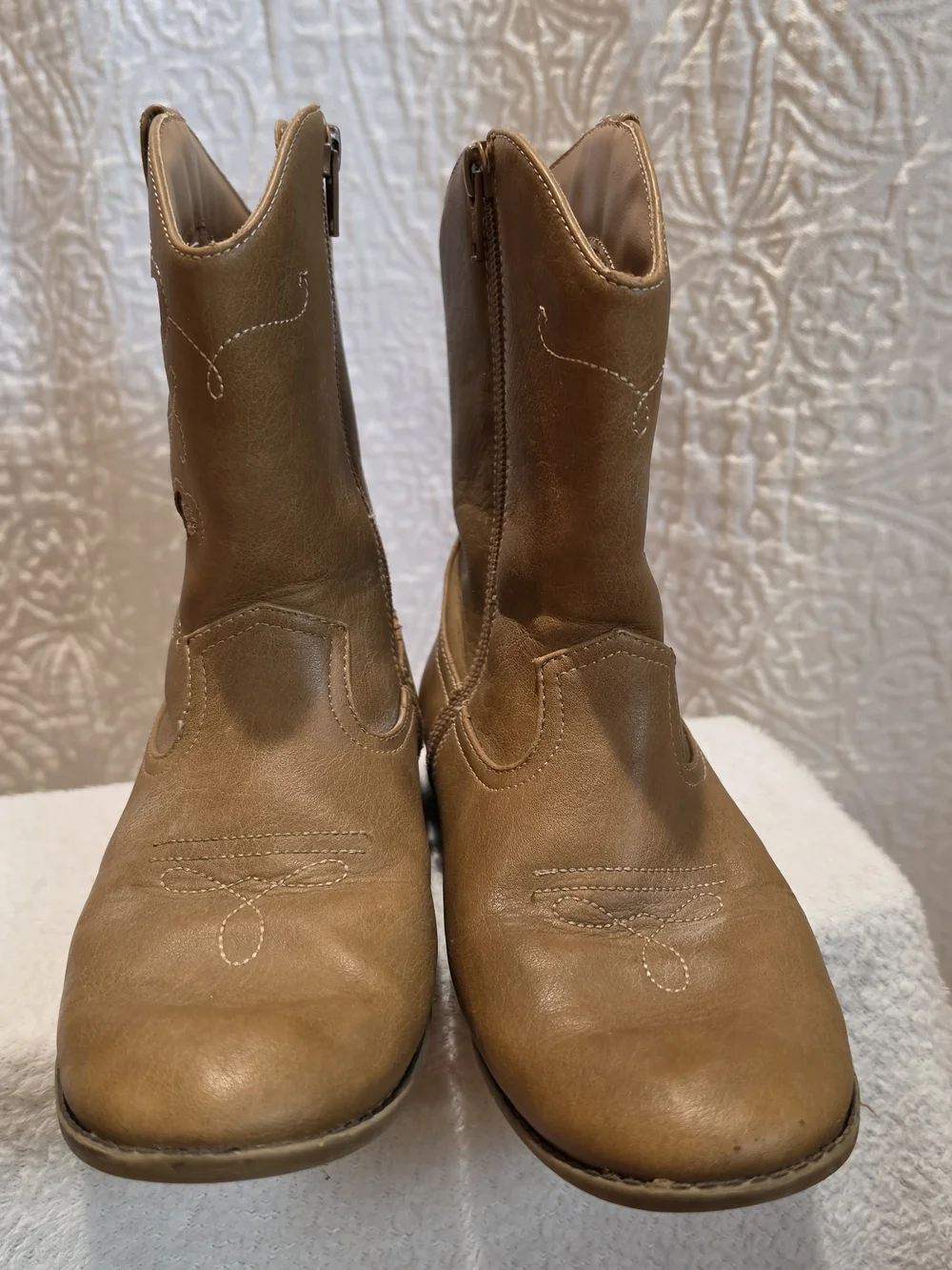 Gymboree Girls Cowboy Boots 3 Tan  Non-Marking Southwestern Outdoor Equestrian